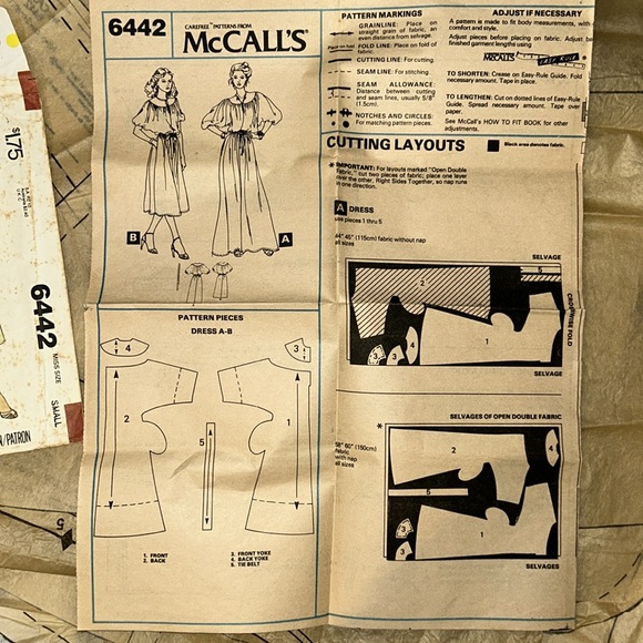 Vintage 1979 McCall’s sewing pattern 6442 pattern is cut - Picture 3 of 7